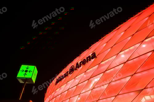 Preview: Illuminated Allianz Arena, Soccer Stadium, Munich, Germany