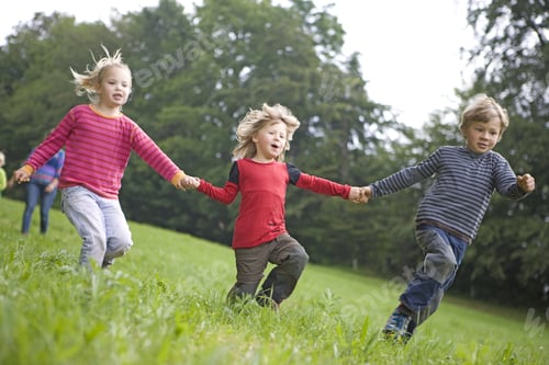 Preview: Kindergarten Kids Playing In A Wood Kindergarten