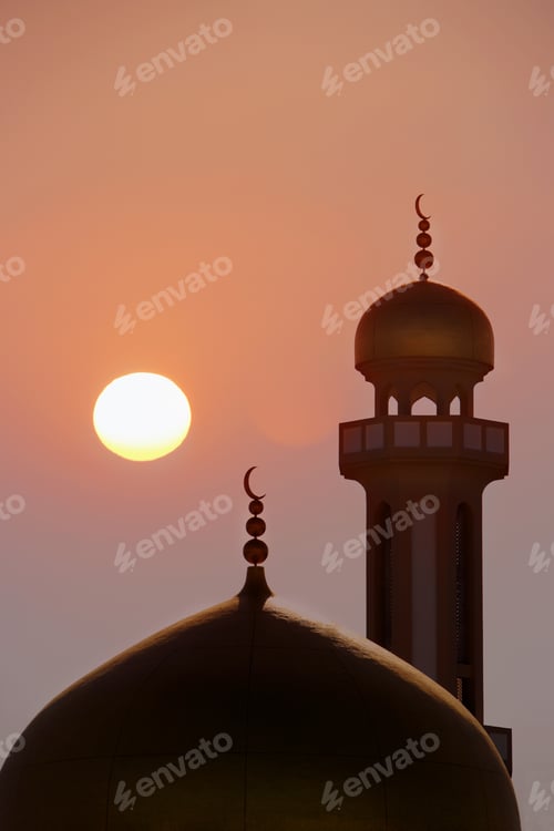 Preview: Minaret And Cupola Of Mosque Of Sohar In Sunset, Al Batinah Region, Oman