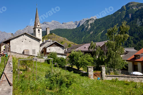 Preview: View To Ardez, Lower Engadine, Grisons, Switzerland