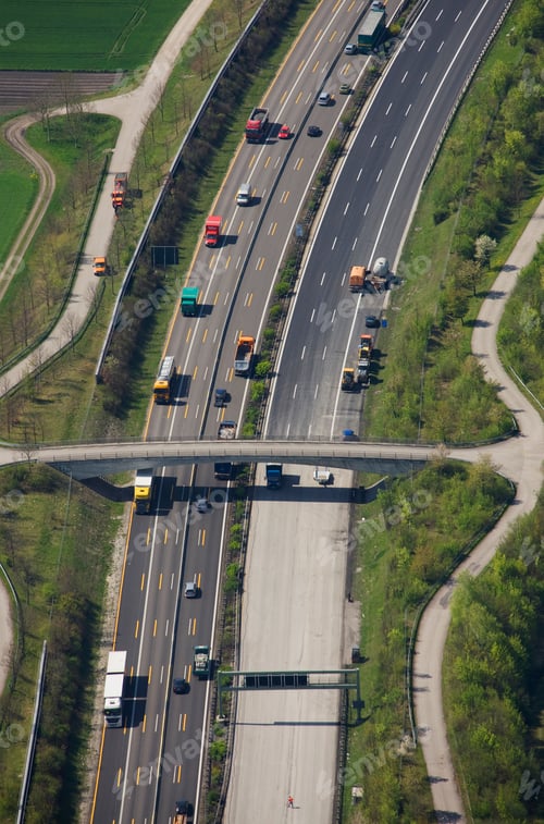 Preview: Aerial View Of Autobahn Near Munich, Germany