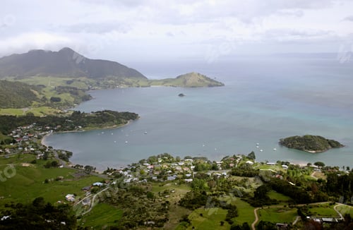 Preview: Scenic View Of Coastline From Mount Manaia, North Island, New Zealand