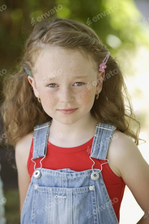 Preview: Young Girl With Freckles Outdoors