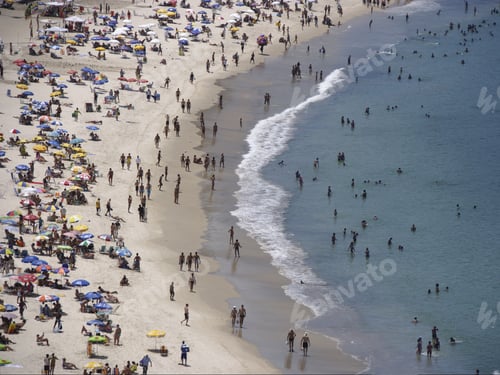 Preview: Beach Filled With People, Copacabana, Rio De Janeiro, Brazil