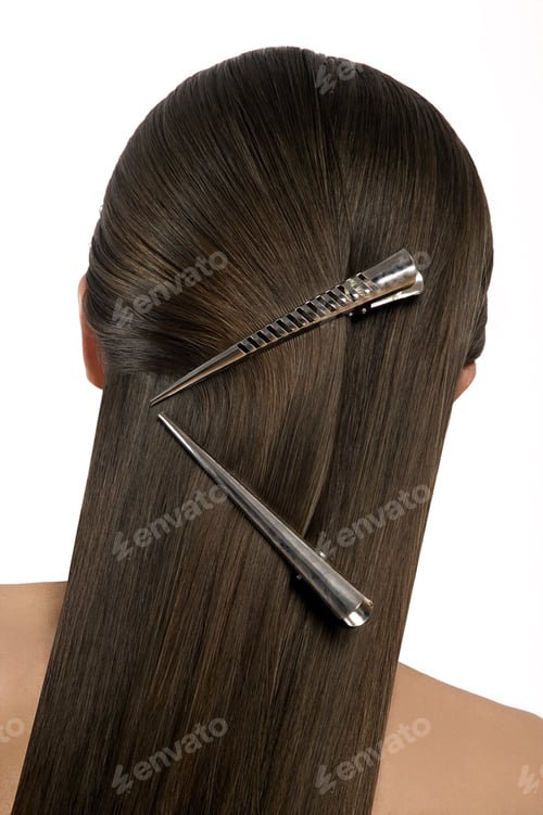 Preview: Close Up Of Woman’S Hair With Clips