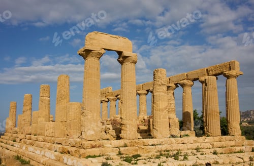 Preview: Ruined Temple Of Hera Or Temple Of Juno Lacinia, Valley Of The Temples, Agrigento, Sicily, Italy