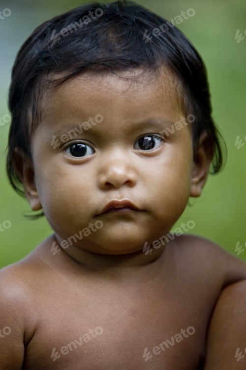 Preview: Portrait Of A Baby Boy In Uara, Amazon River, Brazil
