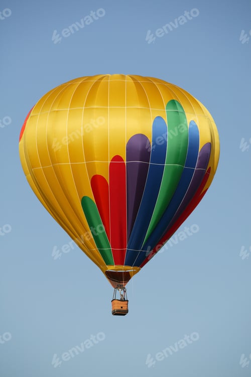 Preview: View Of A Colorful Hot-Air Balloon Against Blue Sky, Balloon Festival, Albuquerque, New Mexico, Usa