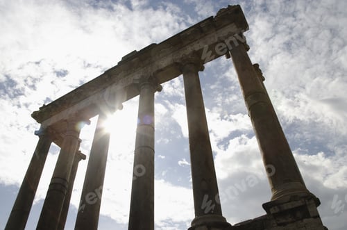 Preview: Sunlight Through Ruins Of The Temple Of Saturn, Rome, Italy