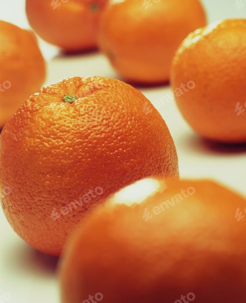 Preview: Still Life Of Whole Oranges On White Background