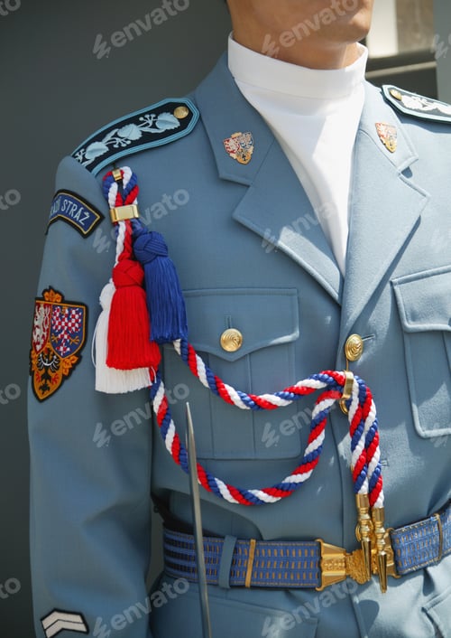 Preview: Close Up Of Uniform Of Officer In Prague