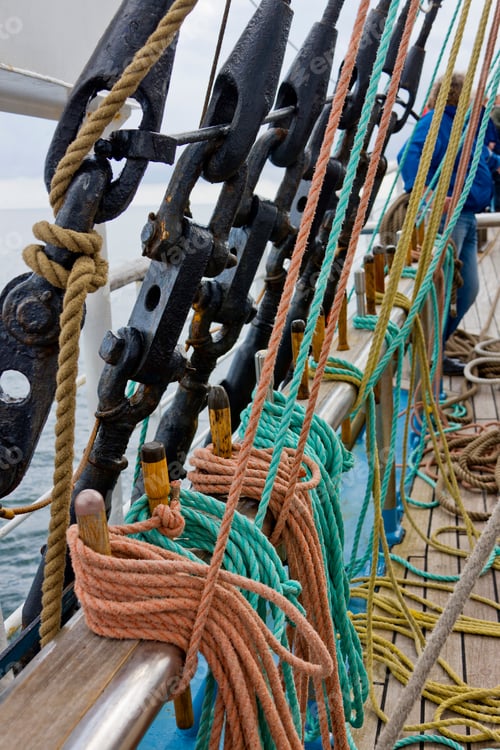 Preview: Ropes On A Ship, Ruegen, Mecklenburg-Western Pommerania, Germany