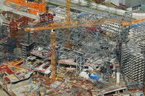 Preview: Aerial View Of A Construction Site, Munich, Upper Bavaria, Germany