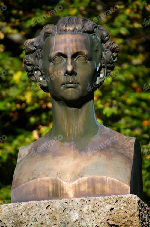 Preview: Bust Of King Ludwig Ii At Castle Linderhof, Bavaria, Germany