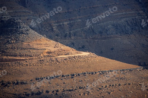 Preview: Dirt Road At Jebel Harim (Mountain), Musandam Peninsula, Exclave Of Oman