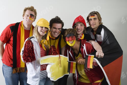 Preview: Sports Fans Decorated In German Flag Colors