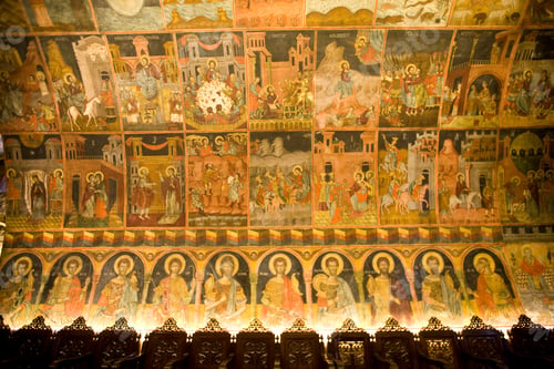 Preview: Interior View Of A Byzantine, Greek Orthodox Church, Decorated With Icons, Lindos, Rhodes
