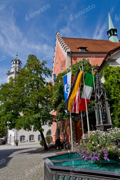 Preview: Flags Of Ravensburg, Baden-Wurttemberg And Italy Ravensburg, Baden-Wurttemberg, Germany