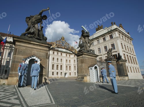Preview: Guards Standing Outside Of Castle In Prague