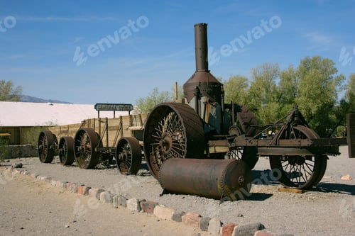 Preview: Historical Steamroller At Furnace Creek Ranch Resort, Death Valley National Park, Nevada, Usa