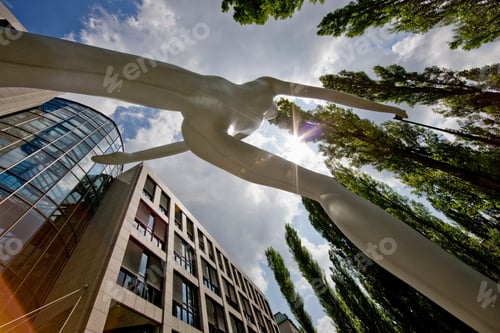 Preview: The Walking Man Sculpture By Munich Re Offices, Munich, Bavaria, Germany