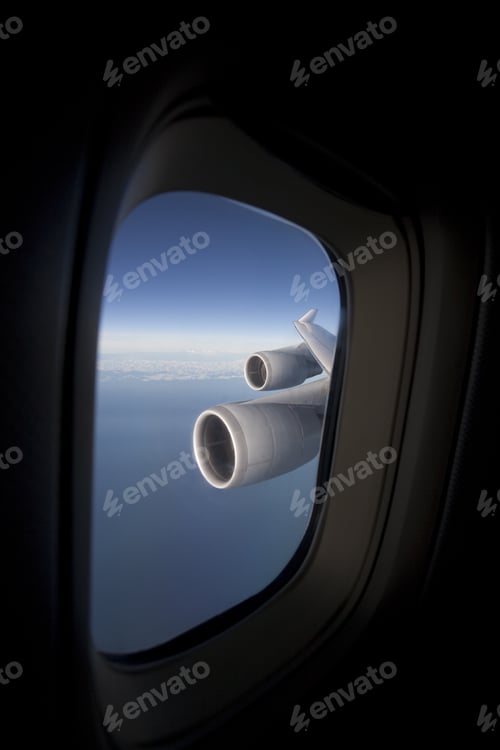 Preview: View Of Engine And Wing On Commercial Airplane