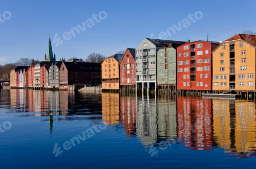 Preview: View Over Nidelva River In Trondheim, Sor-Trondelag, Trondelag, Norway