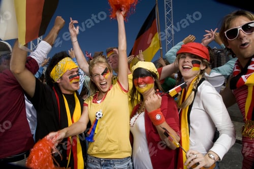 Preview: Sports Fans With Painted Faces Cheering