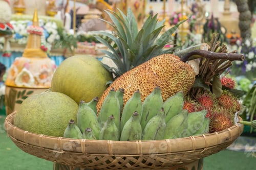 Preview: Thai Fruit In Bamboo Basket.