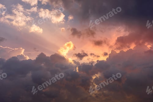 Preview: The Clouds On The Sky Background With Light.