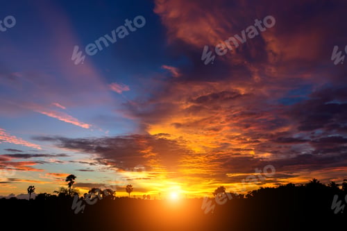 Preview: Sunset Sky With Cloud Color.
