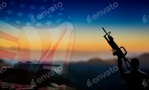 Preview: Veteran, Memorial And Independence Day With American Flag Background