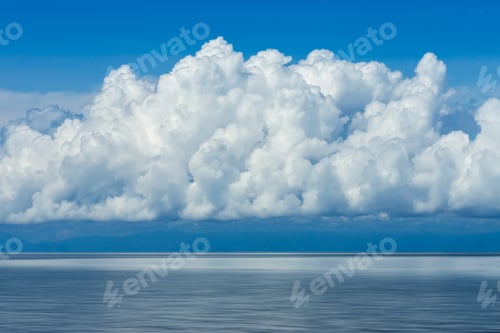 Preview: White Cloud Over The Lake With Blue Sky.