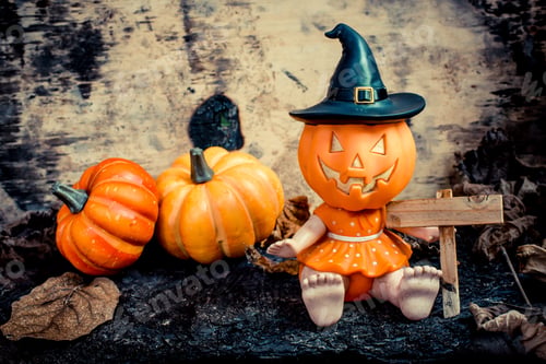 Preview: Halloween Pumpkin Decoration, Dark Tone