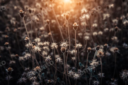 Preview: Soft Focus The Seeds Of Coat Buttons Or Mexican Daisy Flower With Sunlight In Vintage Color Tone