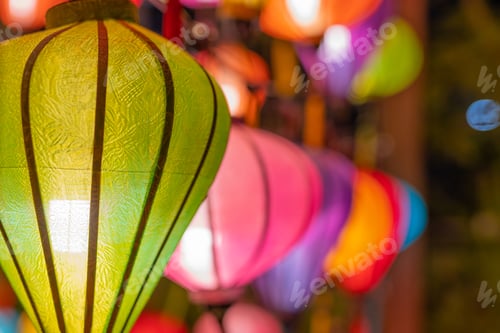 Preview: A Festival Decorated With Many Colorful Paper Lanterns