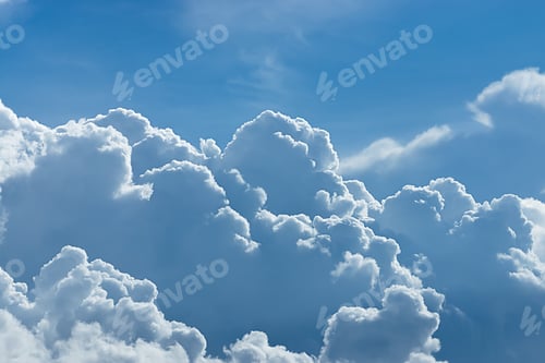 Preview: White Cloud With Blue Sky Background.