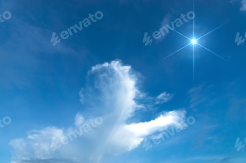 Preview: White Cloud On The Sky With Sun.