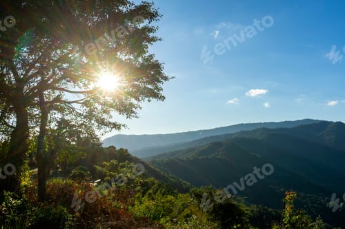 Preview: The Mountain Landscape With Sunlight.