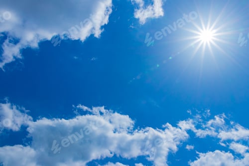 Preview: Clouds and Sun with Clear Blue Sky