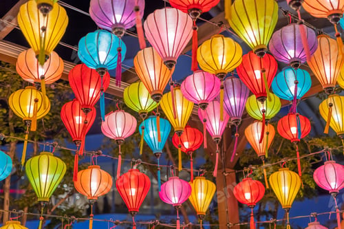 Preview: A Festival Decorated With Many Colorful Paper Lanterns