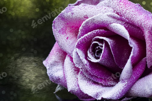 Preview: Snow On Pink Rose Petals.