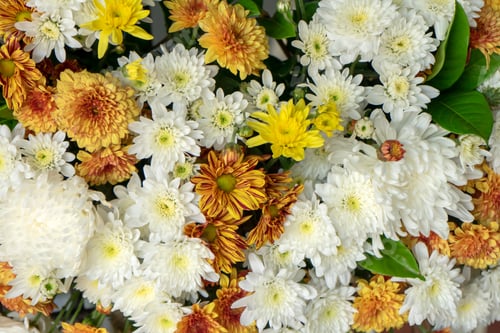 Preview: Flower Arrangement With Chrysanthemum In Wedding Background.