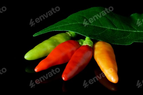 Preview: Chili Pepper Isolated On A Black Background
