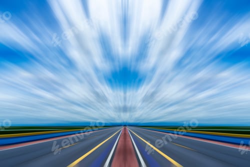 Preview: Motion On The Road On With Sky And Cloud.