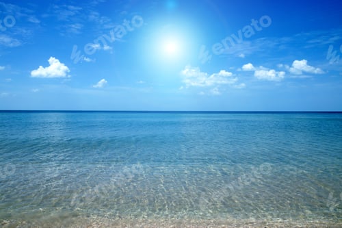 Preview: Beautiful Sky And Sea With White Clouds.