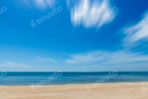 Preview: Motion Of The Sky And Sea With Soft White Clouds.