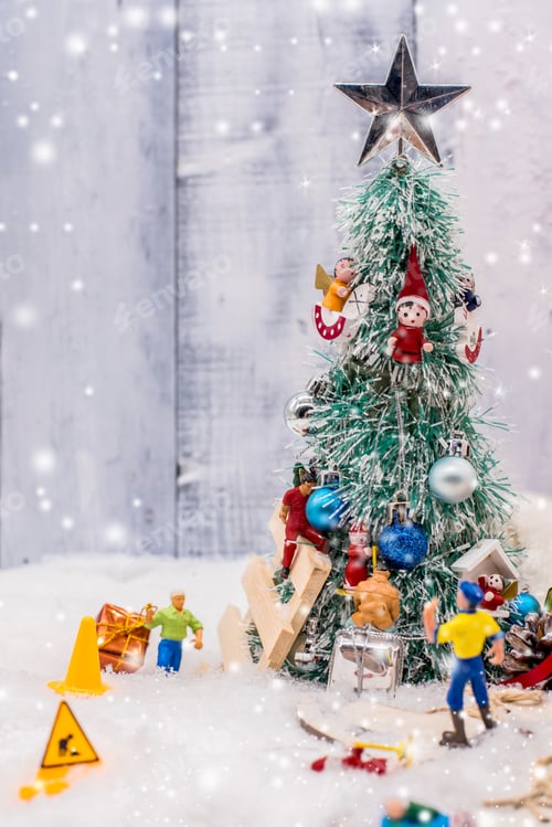 Preview: Christmas Decoration, Xmas Concept And Idea In Winter With Snow