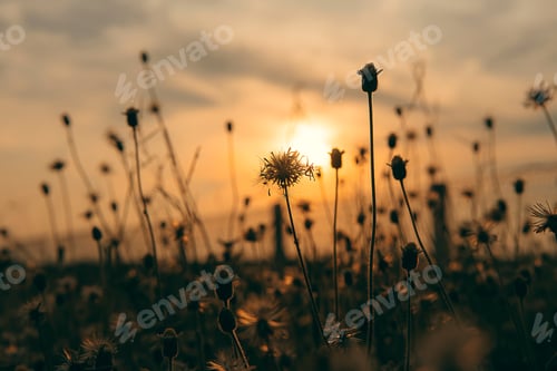 Preview: Soft Focus The Seeds Of Coat Buttons Or Mexican Daisy Flower With Sunlight. (Scientific Name Tridax