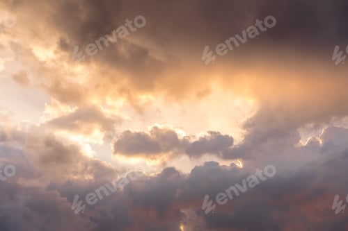 Preview: The Clouds On The Sky Background With Light.